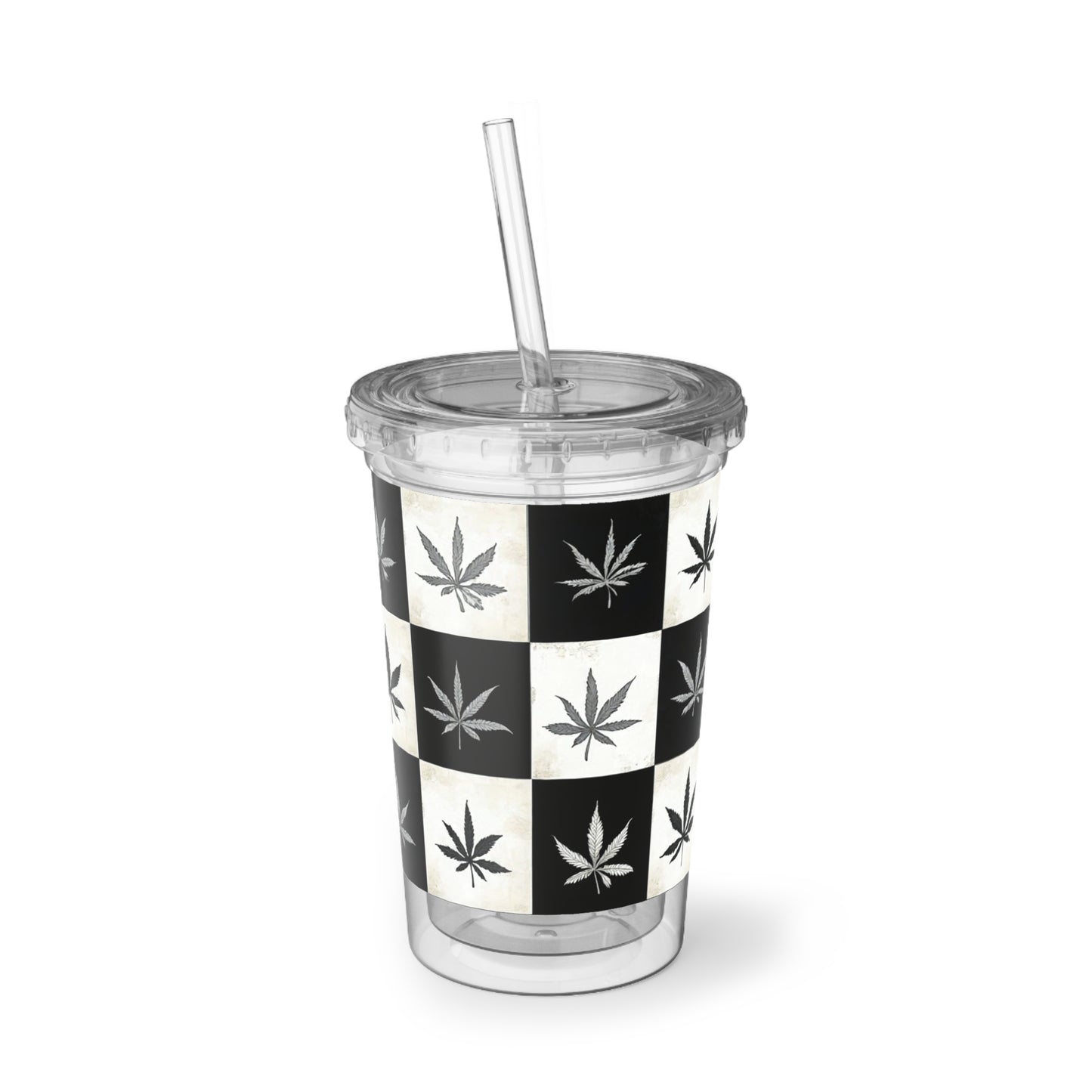 Stylish Reusable Acrylic Cup, Cannabis Drinkware for Parties, Eco-Friendly Travel Cup, Perfect Gift for 420 Celebrations