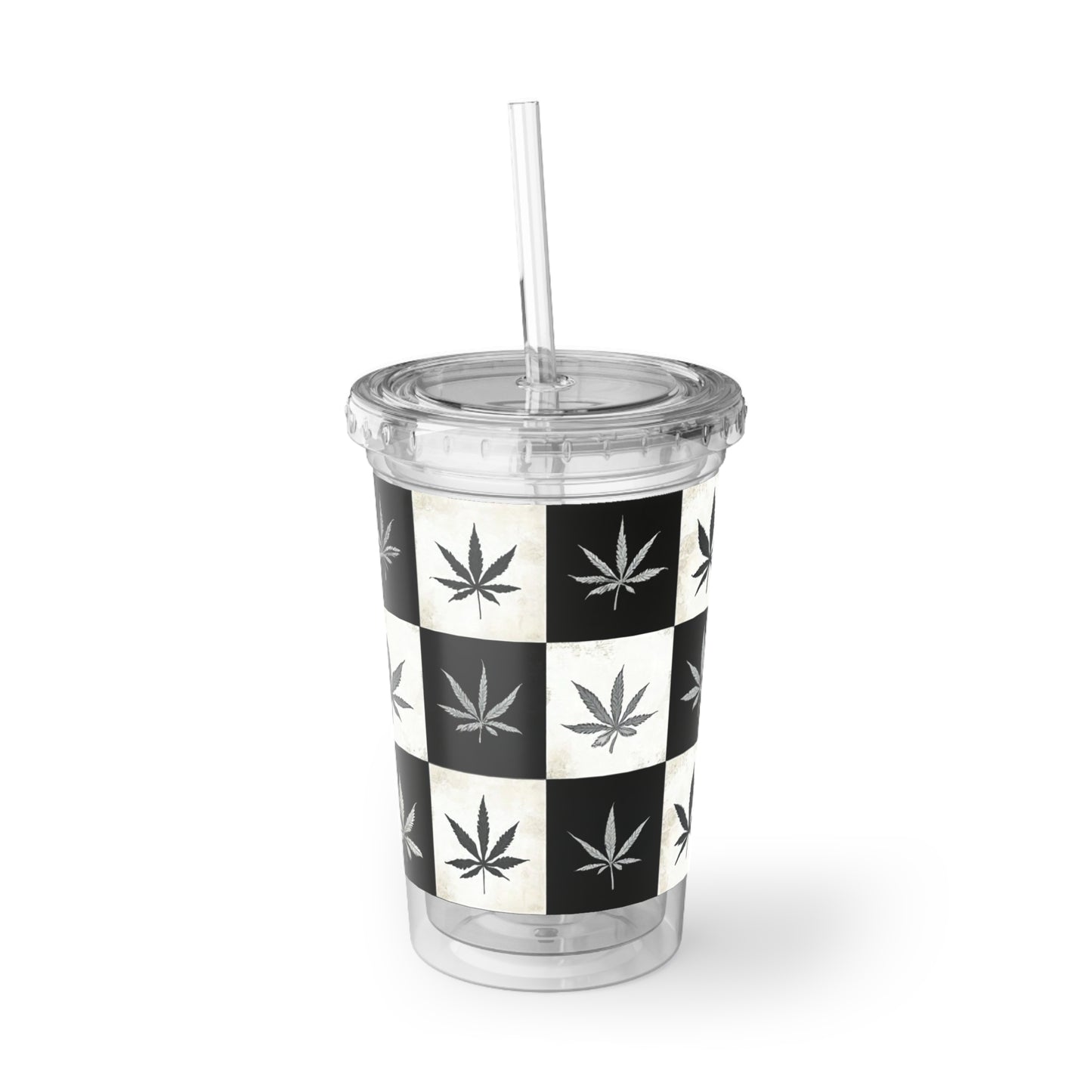 Stylish Reusable Acrylic Cup, Cannabis Drinkware for Parties, Eco-Friendly Travel Cup, Perfect Gift for 420 Celebrations