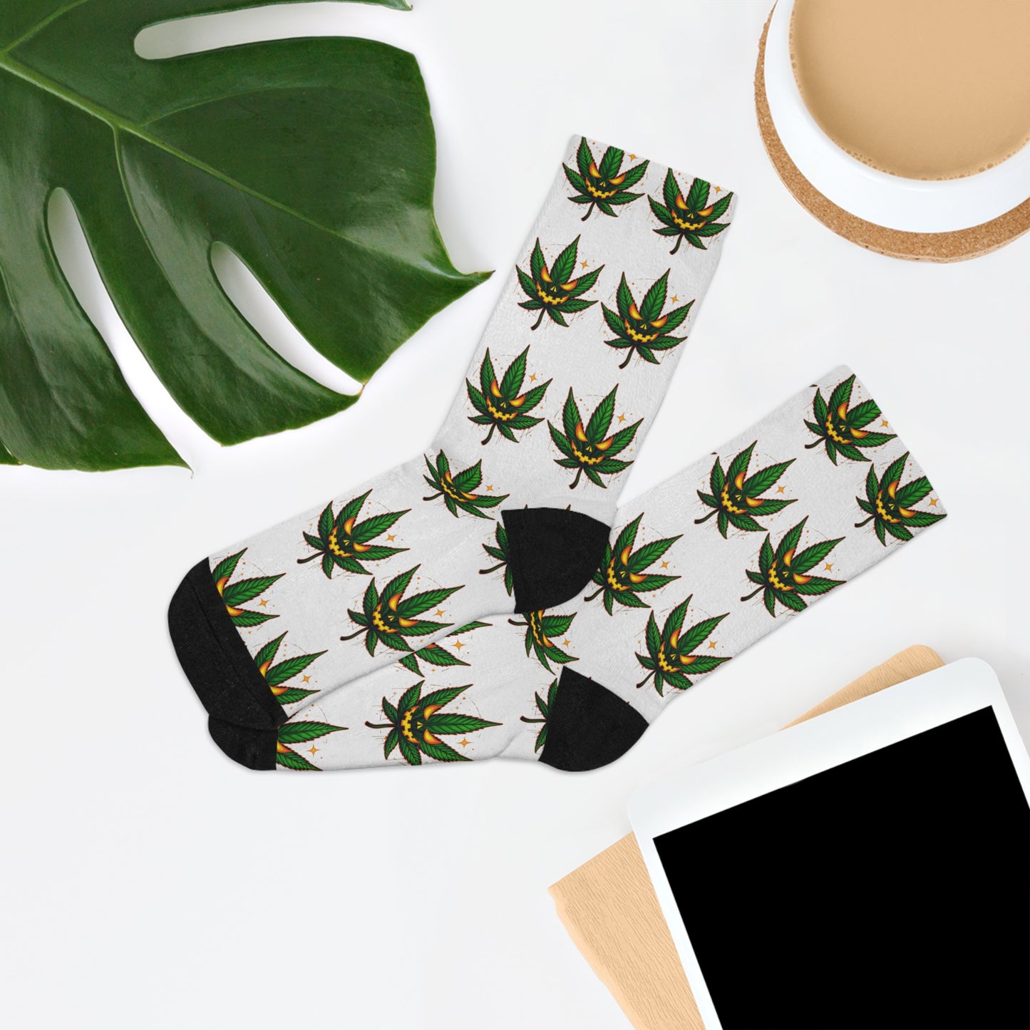 Eco-Friendly Cannabis Socks | Recycled Poly, Gift for Plant Lovers, Sustainable Fashion, Unique Apparel, Green Living