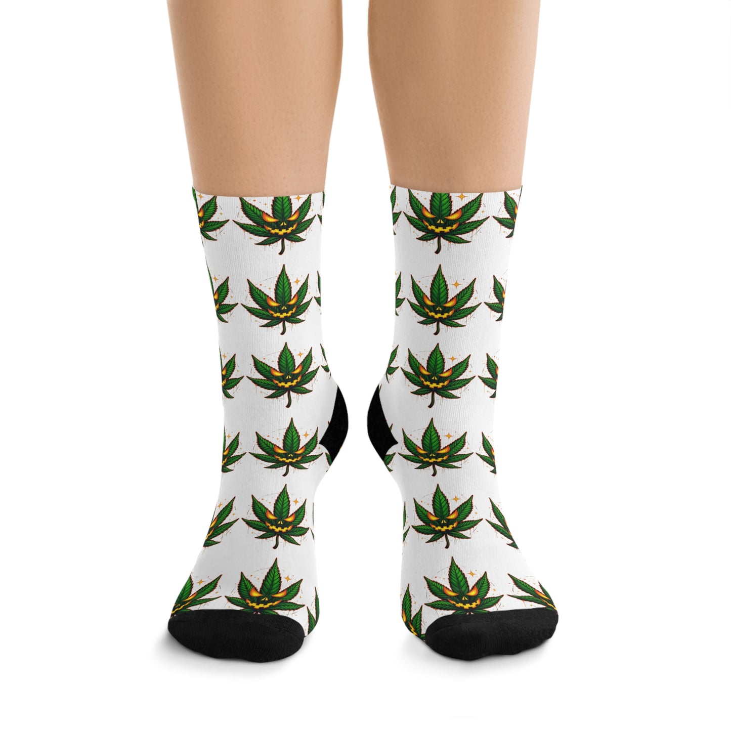 Eco-Friendly Cannabis Socks | Recycled Poly, Gift for Plant Lovers, Sustainable Fashion, Unique Apparel, Green Living