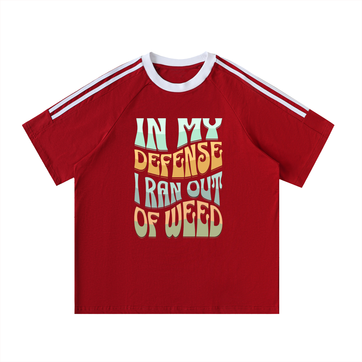 Contrast Tape Crewneck Cotton T-Shirt