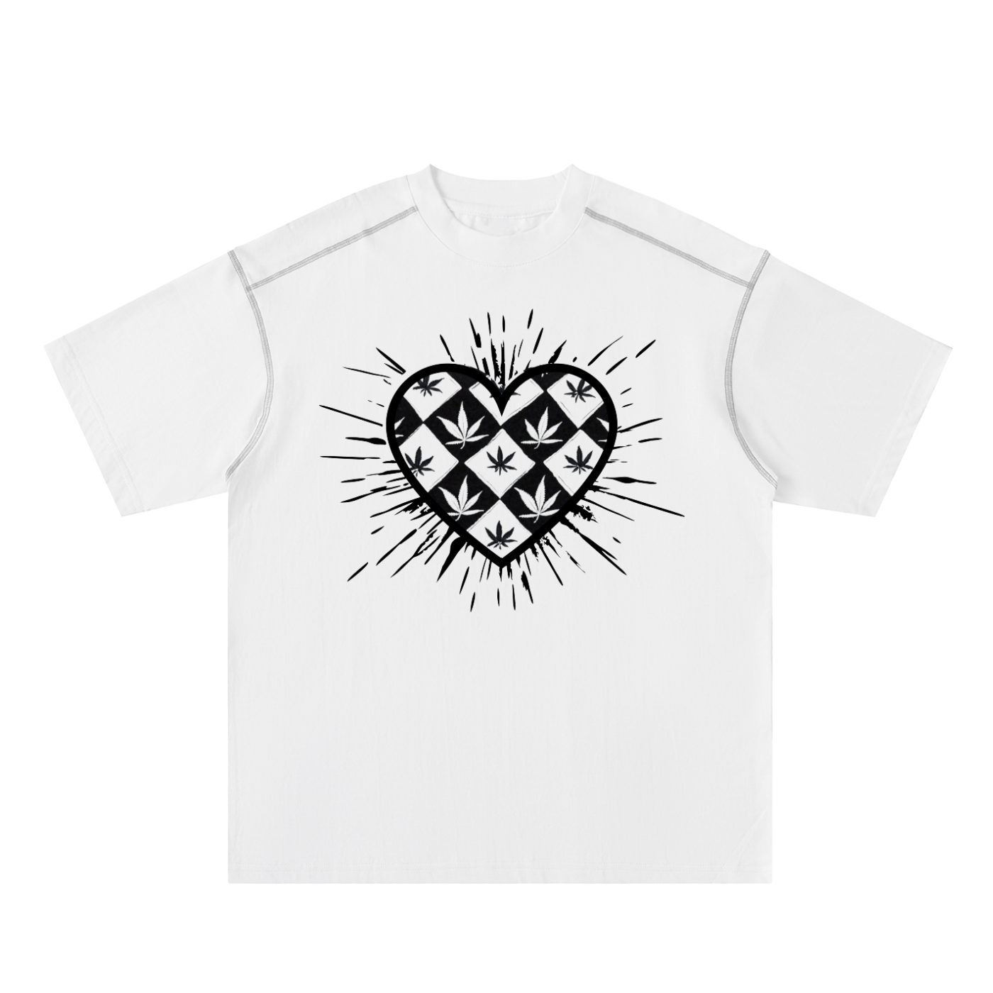 Oversized Contrast-Stitched Cotton Tee