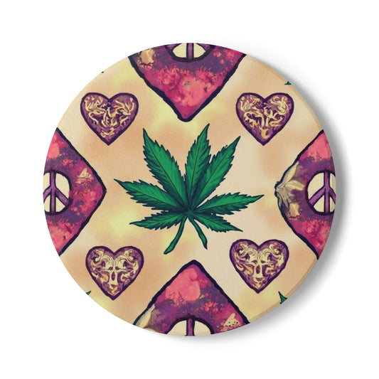Bohemian Peace Coaster - Psychedelic Home Decor, Unique Housewarming Gift, Boho Wall Art, Eco-Friendly Table Accessory