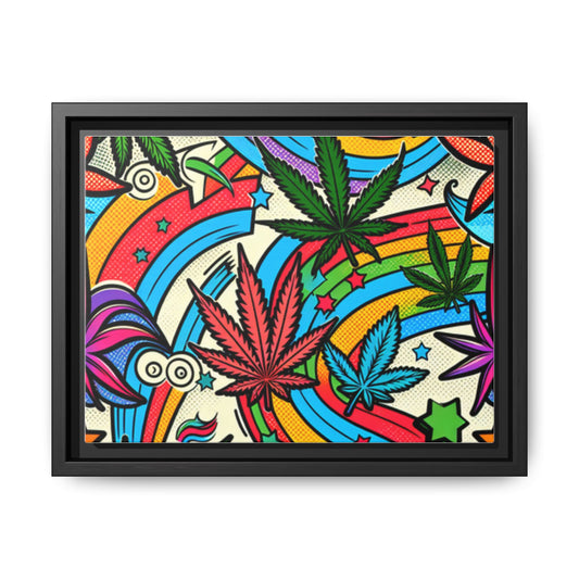 Vibrant Framed Art Print, Colorful Cannabis Decor, Stoner Wall Art, Boho Home Decor, Psychedelic Art for 420 Enthusiasts