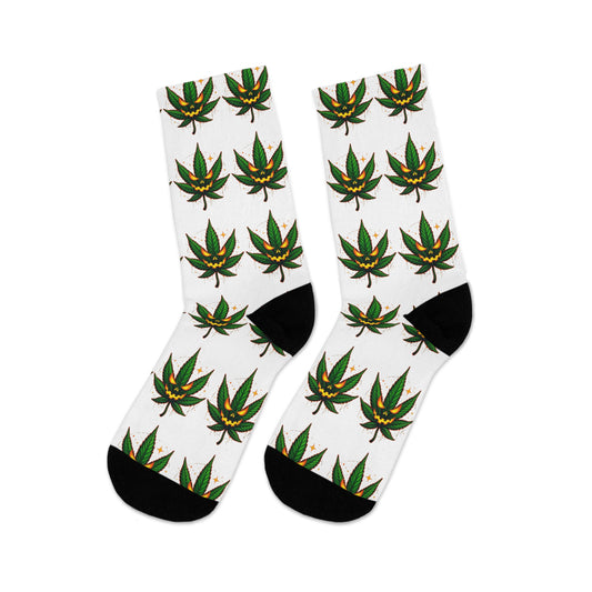 Eco-Friendly Cannabis Socks | Recycled Poly, Gift for Plant Lovers, Sustainable Fashion, Unique Apparel, Green Living