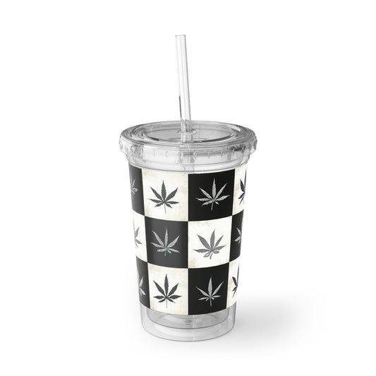 Stylish Reusable Acrylic Cup, Cannabis Drinkware for Parties, Eco-Friendly Travel Cup, Perfect Gift for 420 Celebrations