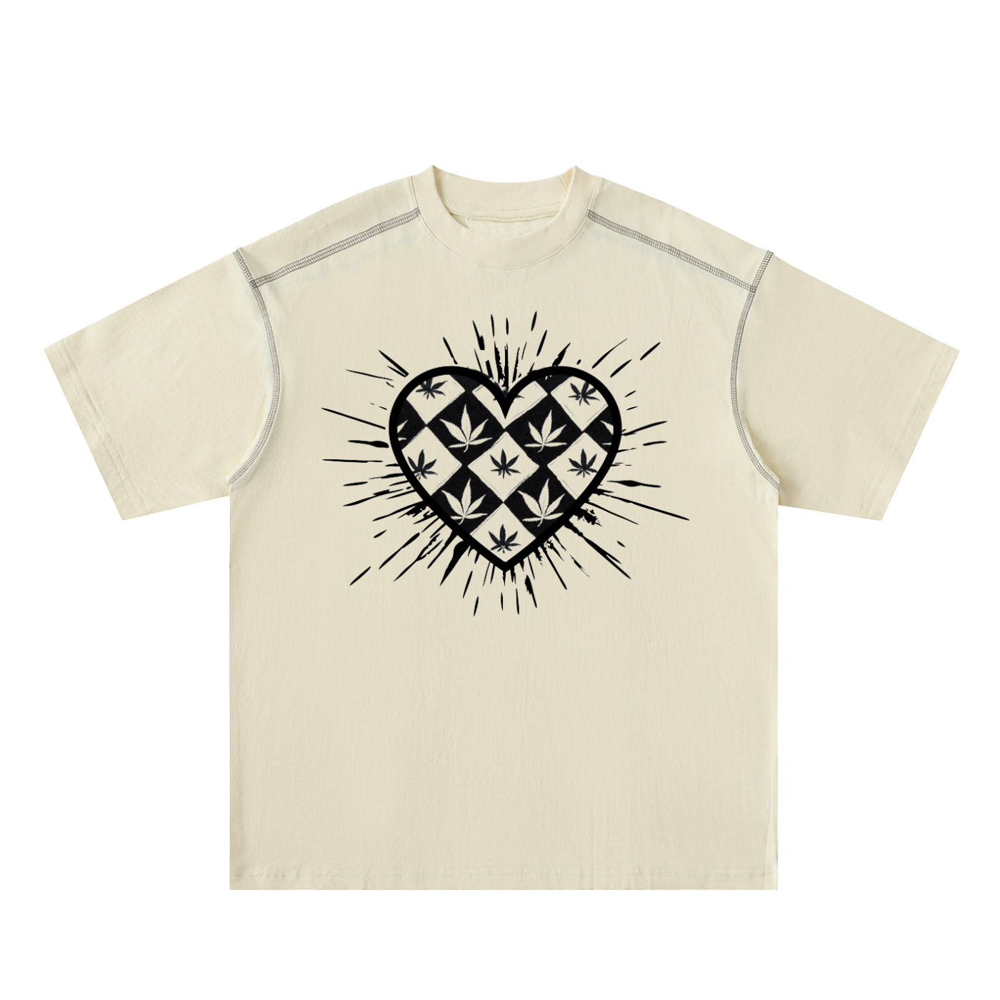 Oversized Contrast-Stitched Cotton Tee