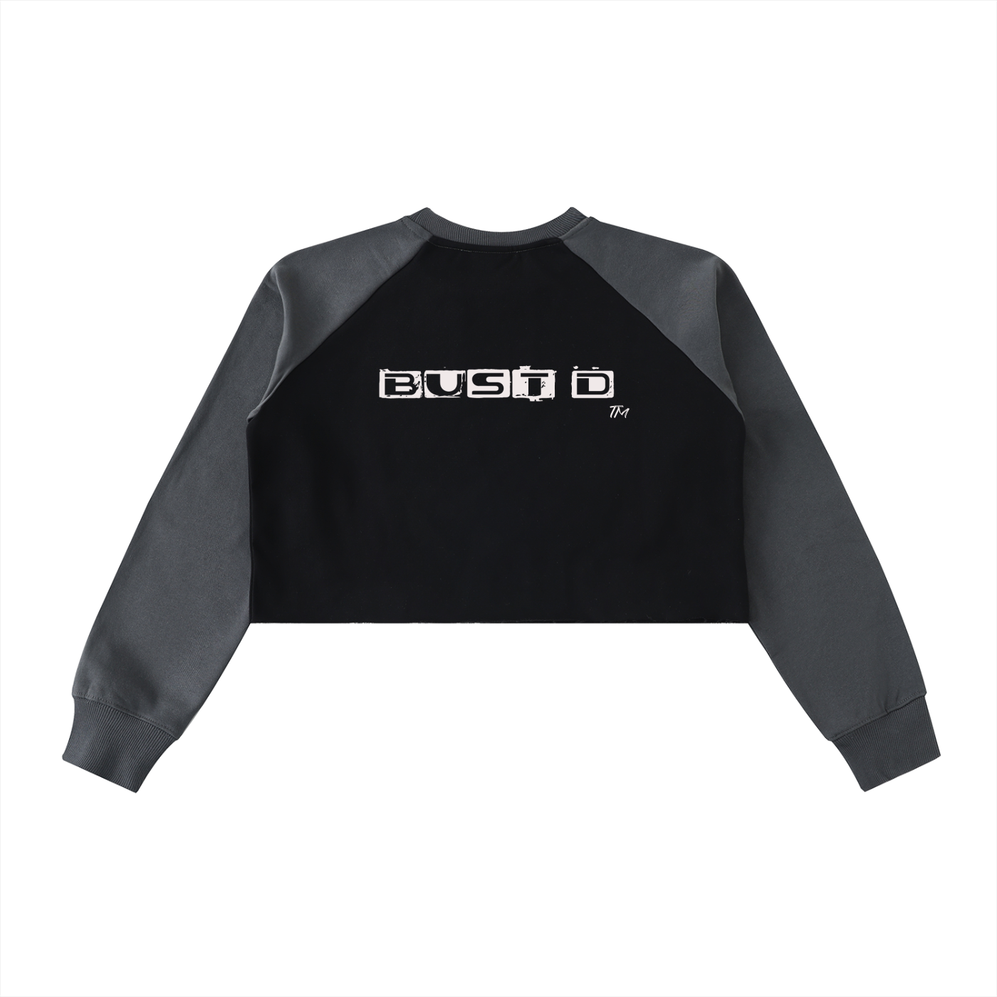 Raw-Hem Color-Block Raglan Crop Sweatshirt