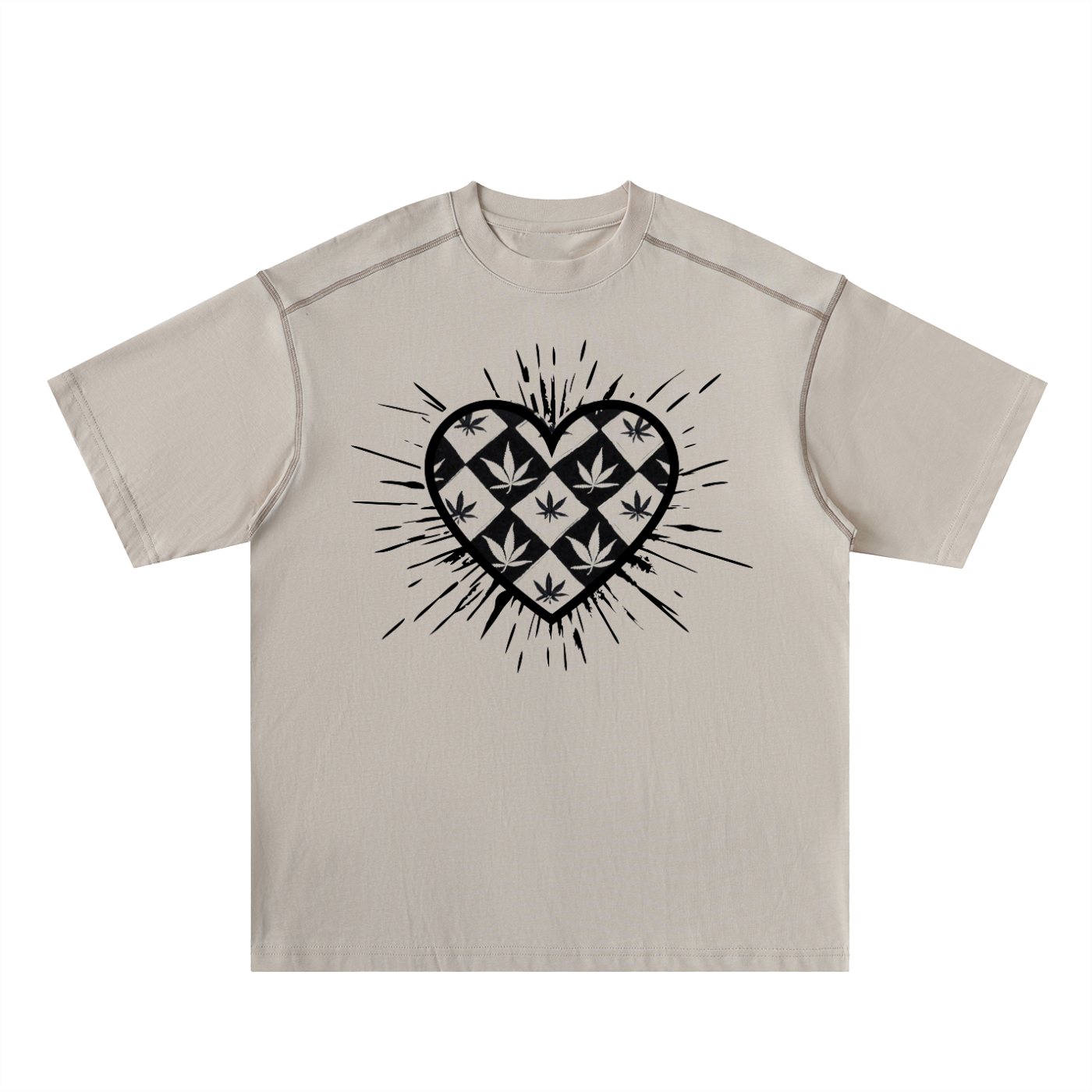 Oversized Contrast-Stitched Cotton Tee