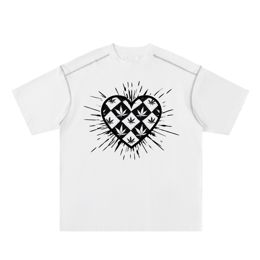 Oversized Contrast-Stitched Cotton Tee